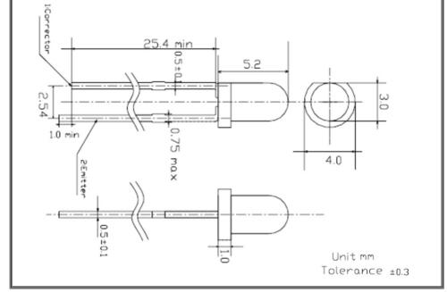 光敏傳感器（Φ3*5.3mm圓頭有邊）可見(jiàn)光型 LED引腳式封裝 光電子器件